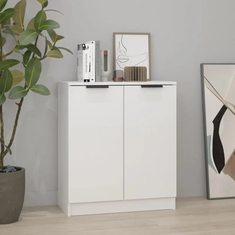 Dressoir met bewerkt hout voor moderne en praktische interieurstijl - Hoogglans wit / 1 - Dressoirs & buffetkasten