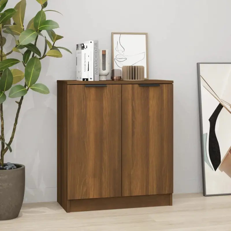 Dressoir met bewerkt hout voor moderne en praktische interieurstijl - bruin eikenkleur / 1 - Dressoirs & buffetkasten