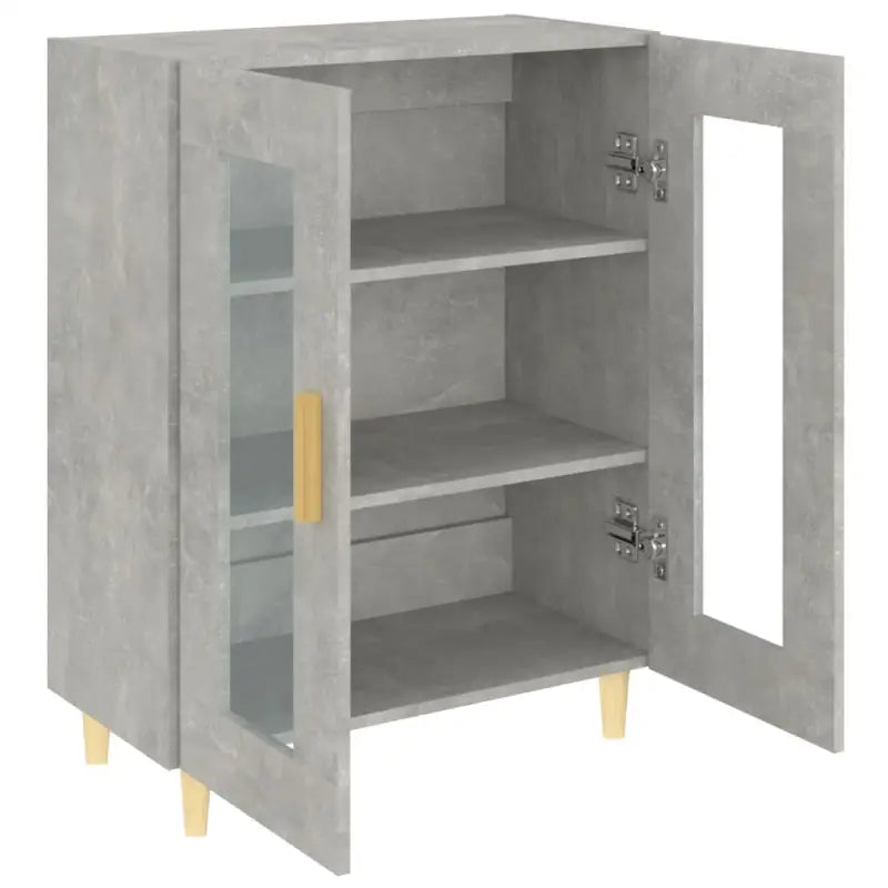 Dressoir met glazen deuren en stevig bewerkt hout voor minimale charme - Betongrijs / 1 - Dressoirs & buffetkasten