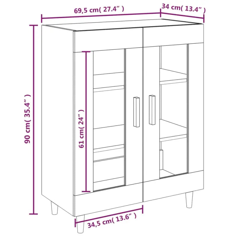 Dressoir met glazen deuren en stevig bewerkt hout voor minimale charme - Dressoirs & buffetkasten