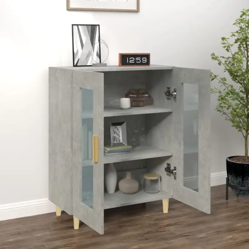Dressoir met glazen deuren en stevig bewerkt hout voor minimale charme - Dressoirs & buffetkasten
