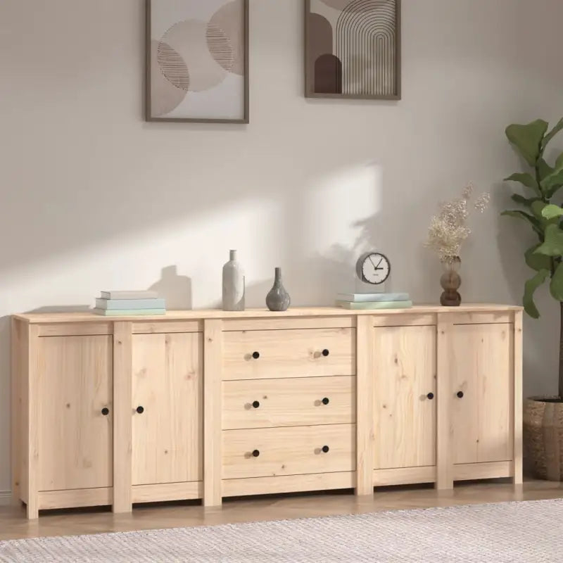 Dressoir met massief grenenhout voor moderne woonkamer en slaapkamer - Naturel / 1 - Dressoirs & buffetkasten