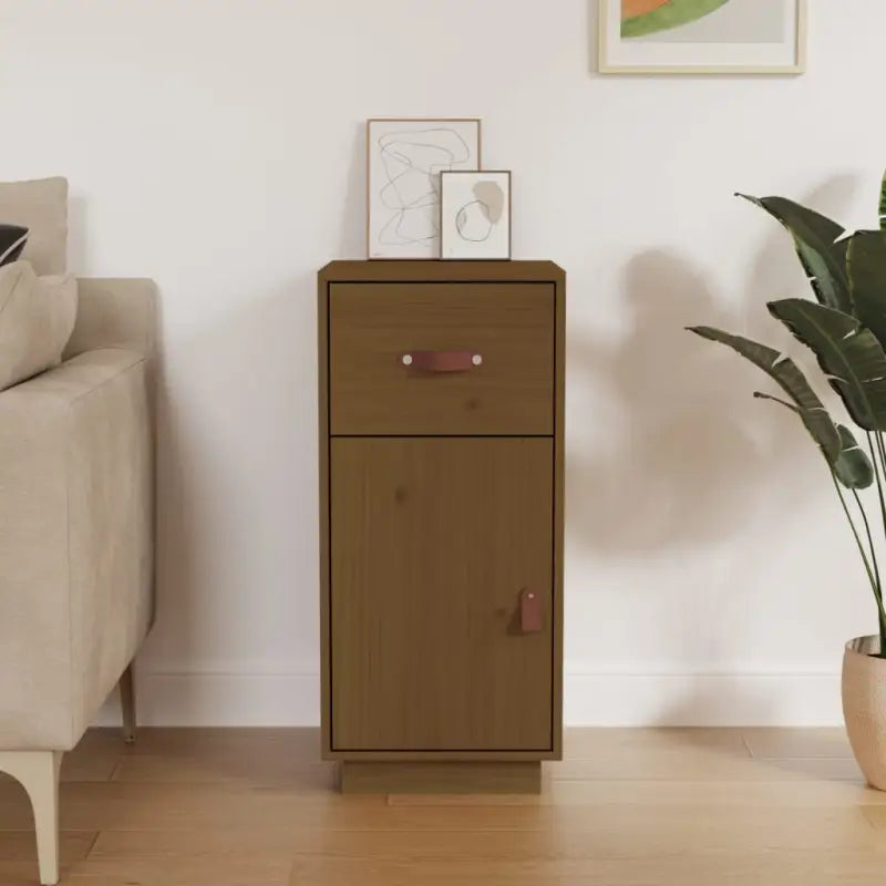 Dressoir met massief grenenhout voor slaapkamer woonkamer of kantoor - Honingbruin / 1 - Dressoirs & buffetkasten