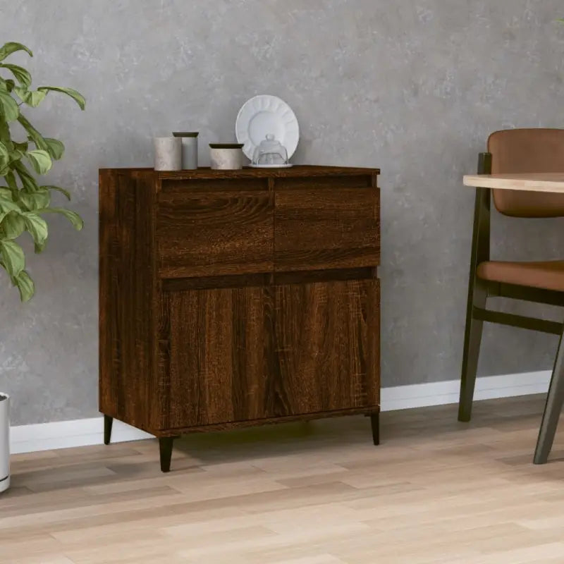 Dressoir met metalen poten en bewerkt hout voor een stijlvol interieur - Dressoirs & buffetkasten