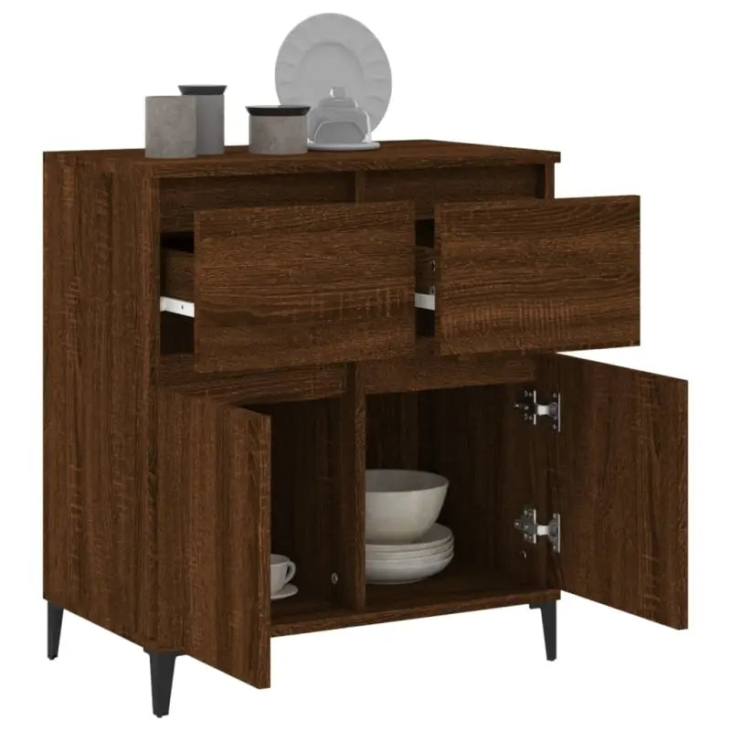 Dressoir met metalen poten en bewerkt hout voor een stijlvol interieur - Dressoirs & buffetkasten