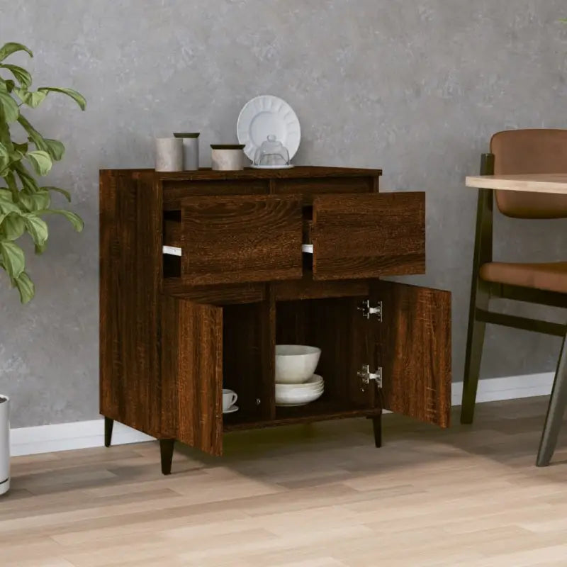 Dressoir met metalen poten en bewerkt hout voor een stijlvol interieur - Dressoirs & buffetkasten