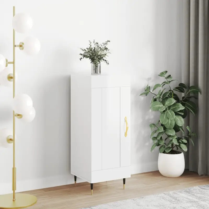 Dressoir met metalen poten van bewerkt hout voor een tijdloze look - Hoogglans wit / 1 - Dressoirs & buffetkasten