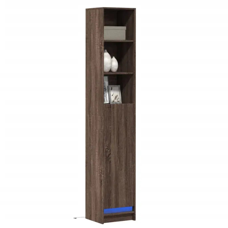 Dressoir met RGB LED-verlichting en bewerkt hout voor een moderne uitstraling - bruin eikenkleur / 1 / 36 cm
