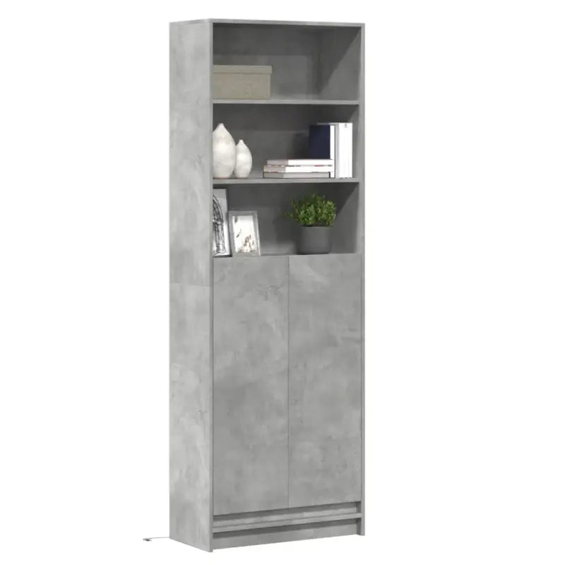 Dressoir met RGB LED-verlichting en bewerkt hout voor een moderne uitstraling - Betongrijs / 1 / 69 cm - Dressoirs &