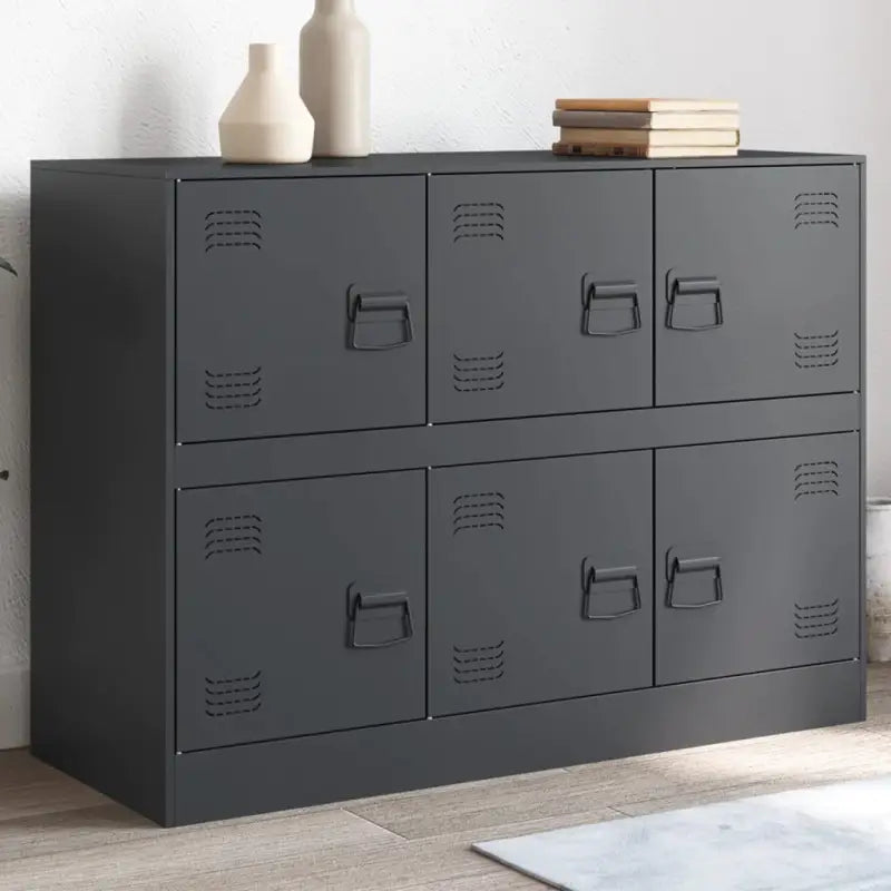 Dressoir met stabiel frame van koudgewalst staal en trendy design - Antraciet / 1 - Dressoirs & buffetkasten