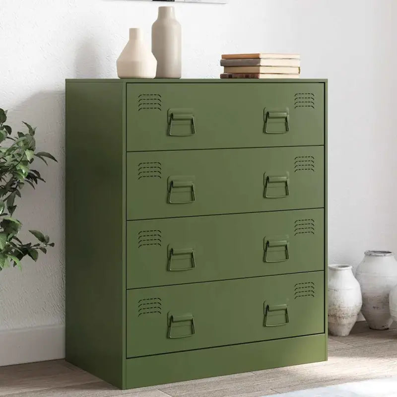 Dressoir met stable koudgewalst staal frame voor in de woonkamer - Olijfgroen / 1 - Dressoirs & buffetkasten