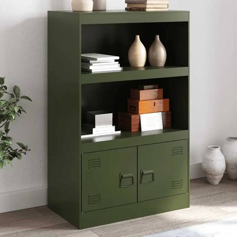 Dressoir met stevig koudgewalst staal frame voor een trendy kamer - Olijfgroen / 1 - Dressoirs & buffetkasten