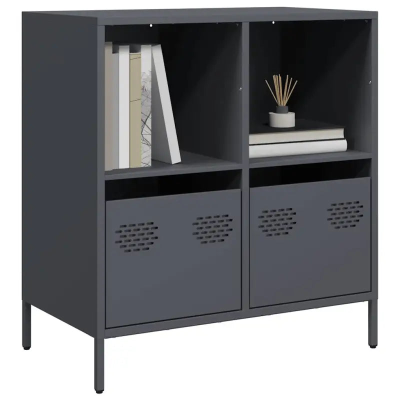 Dressoir met stevig tafelblad van koudgewalst staal - Antraciet / 1 / 68 cm - Dressoirs & buffetkasten