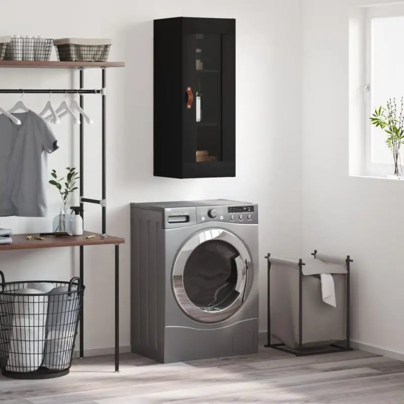 Dressoir met wandgemonteerde kast van bewerkt hout voor elegant interieur - Zwart / 1 - Dressoirs & buffetkasten