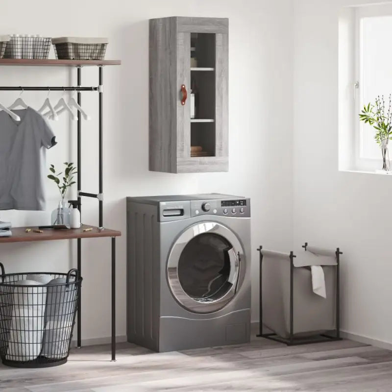Dressoir met wandgemonteerde kast van bewerkt hout voor elegant interieur - Grijs sonoma / 1 - Dressoirs & buffetkasten
