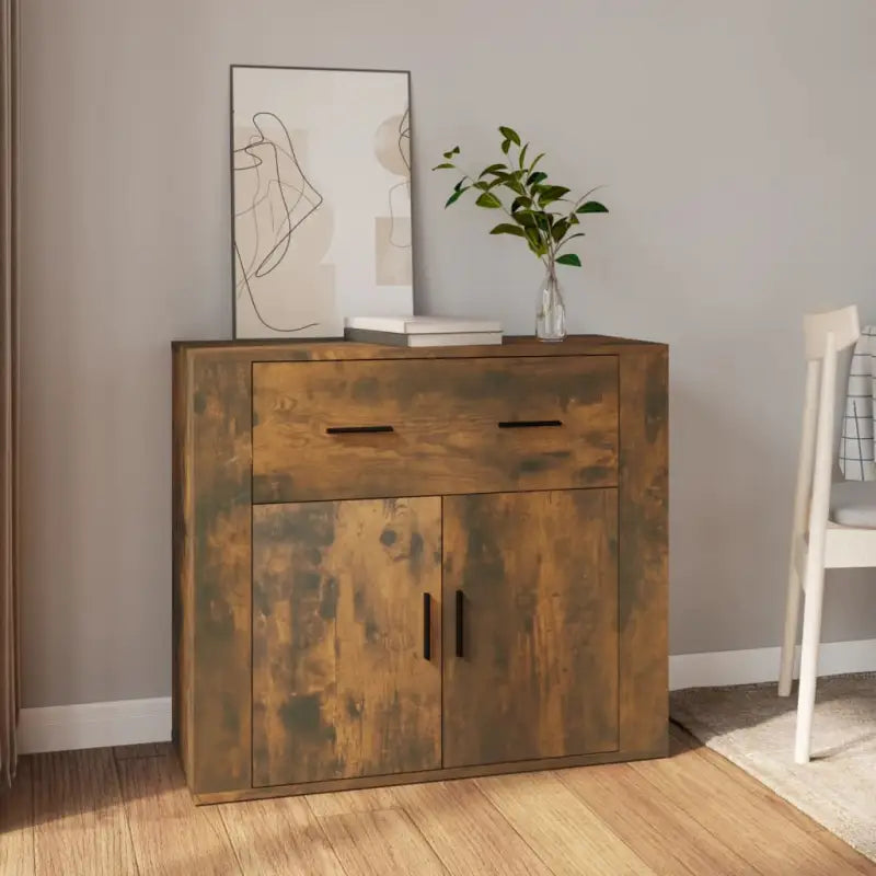 Dressoir van bewerkt hout dat aan al je wensen voldoet - Gerookt eiken / 1 - Dressoirs & buffetkasten