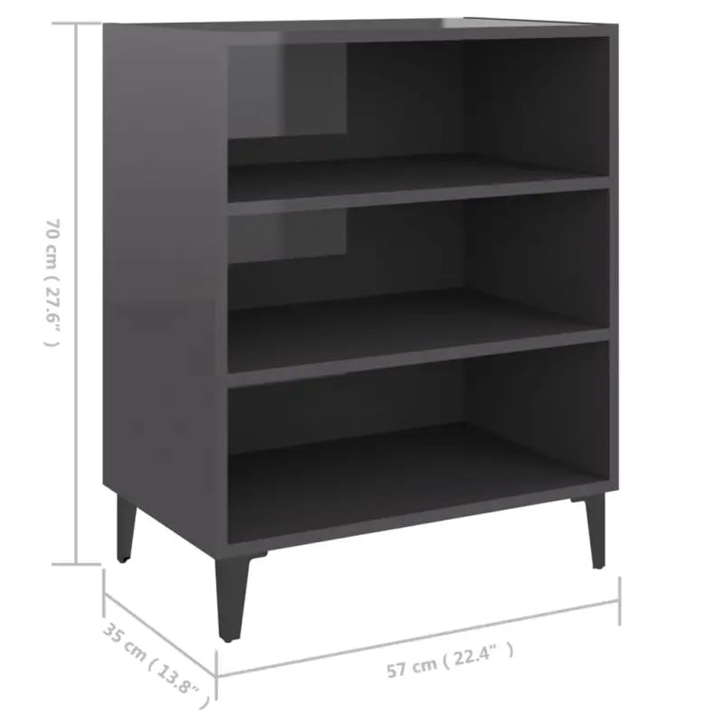 Dressoir van bewerkt hout in hoogglans grijs voor je woonkamer - Dressoirs & buffetkasten