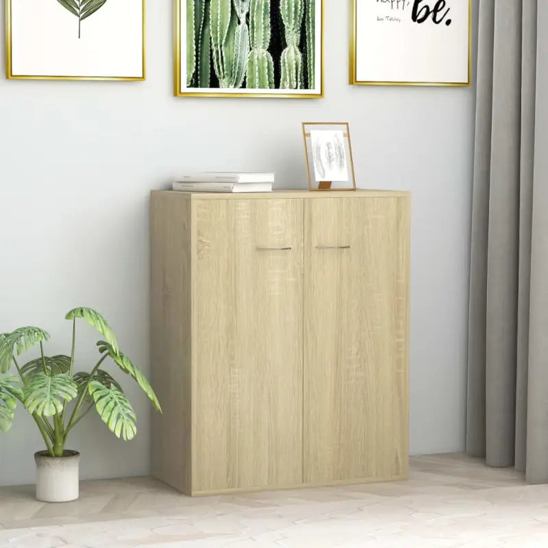 Dressoir van bewerkt hout met minimalistisch ontwerp en opbergruimte - Sonoma eiken / 1 - Dressoirs & buffetkasten