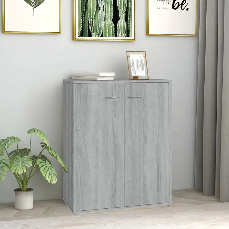Dressoir van bewerkt hout met minimalistisch ontwerp en opbergruimte - Grijs sonoma / 1 - Dressoirs & buffetkasten