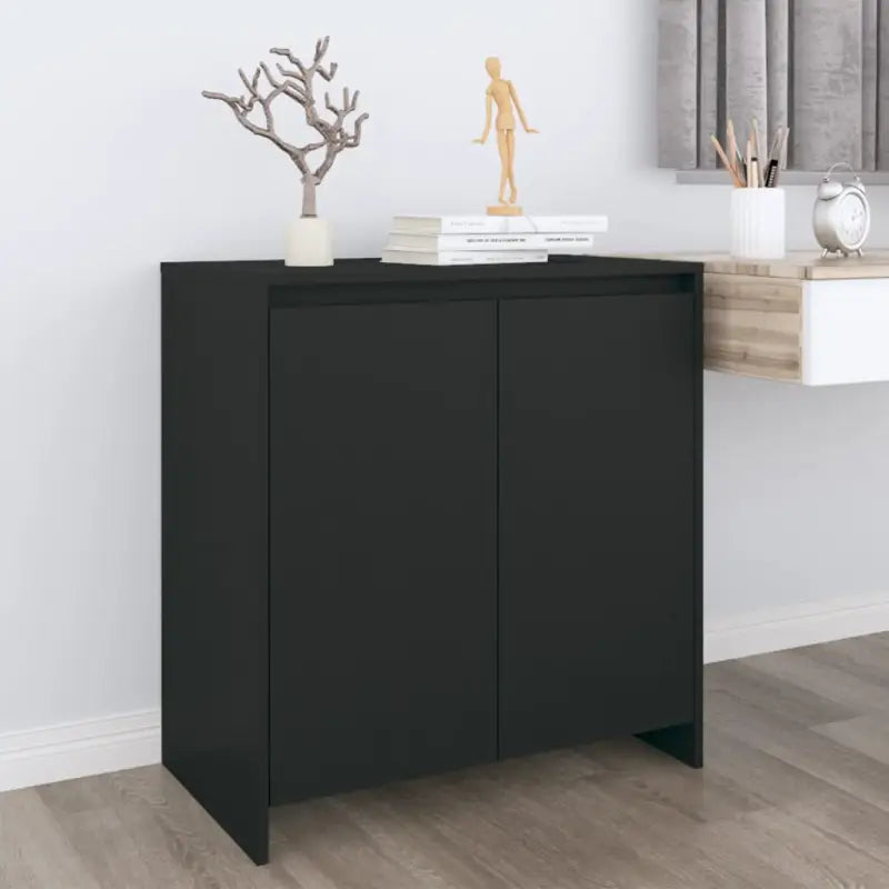 Dressoir van bewerkt hout met opbergruimte en stevig design - Zwart / 1 - Dressoirs & buffetkasten