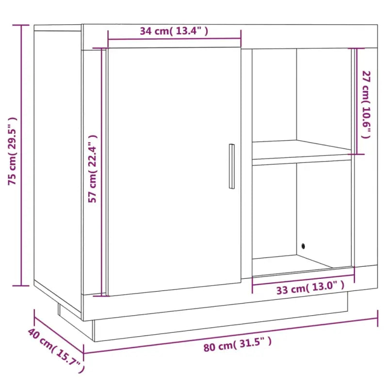 Dressoir van bewerkt hout voor gemakkelijk schoon en nette woonruimte - Dressoirs & buffetkasten