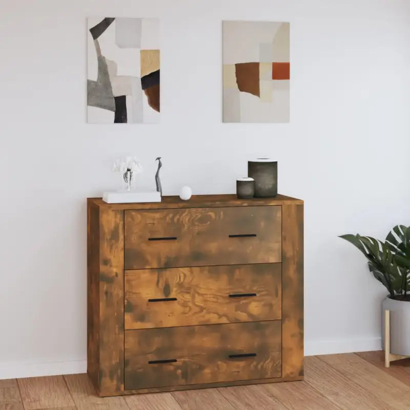 Dressoir van bewerkt hout voor veelzijdige opbergruimte - Gerookt eiken / 1 - Dressoirs & buffetkasten