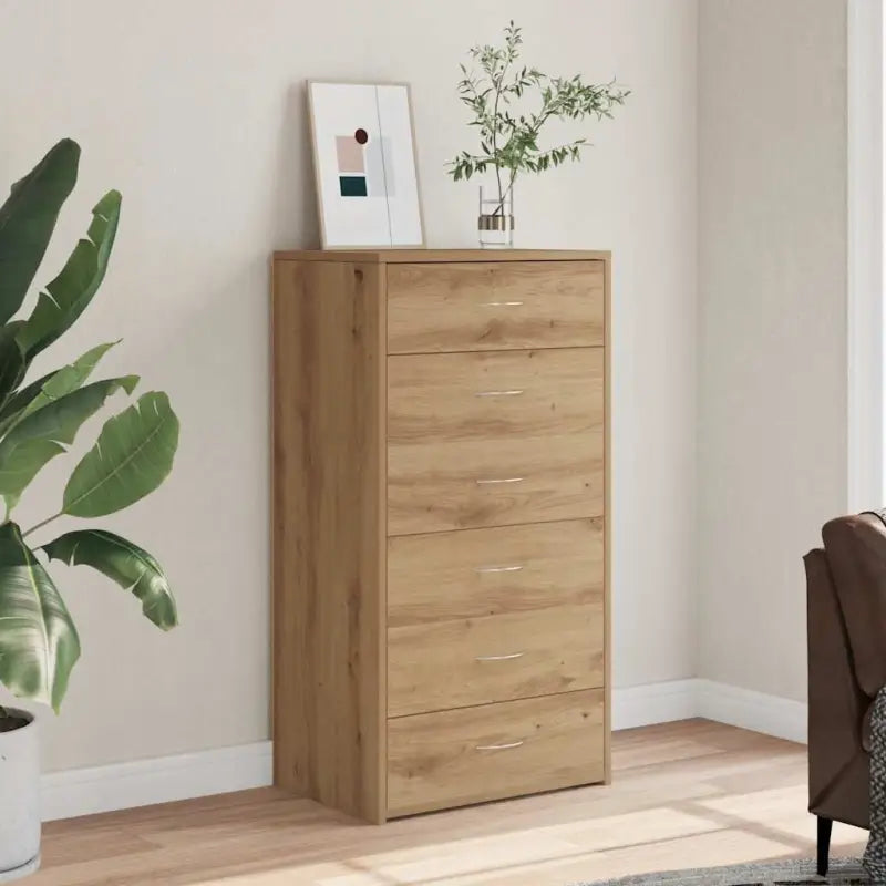 Dressoir van bewerkt hout voor woonkamer slaapkamer of kantoor - artisanaal eikenkleurig / 1 - Dressoirs & buffetkasten