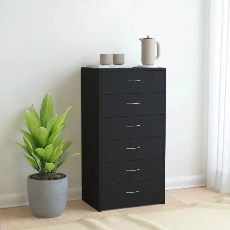Dressoir van bewerkt hout voor woonkamer slaapkamer of kantoor - Zwart / 1 - Dressoirs & buffetkasten