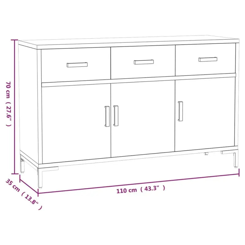 Dressoir van massief grenenhout met karakter voor elegante woonkamer - Dressoirs & buffetkasten