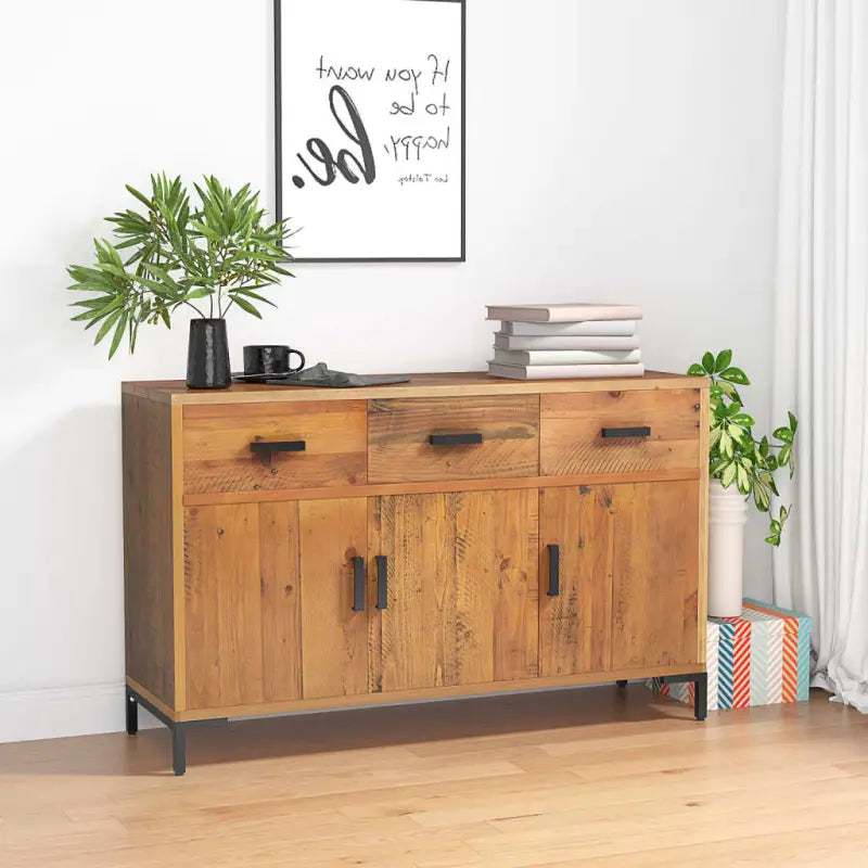 Dressoir van massief grenenhout met karakter voor elegante woonkamer - Dressoirs & buffetkasten