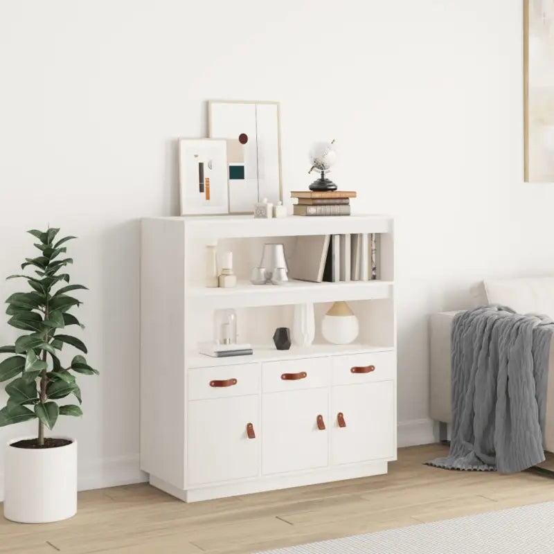 Dressoir van massief grenenhout voor woonkamer slaapkamer of kantoor - Wit / 1 - Dressoirs & buffetkasten