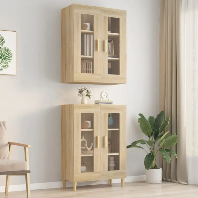 Dressoirs en buffetkasten met bewerkt hout voor extra opbergruimte - Sonoma eiken / 1 - Dressoirs & buffetkasten
