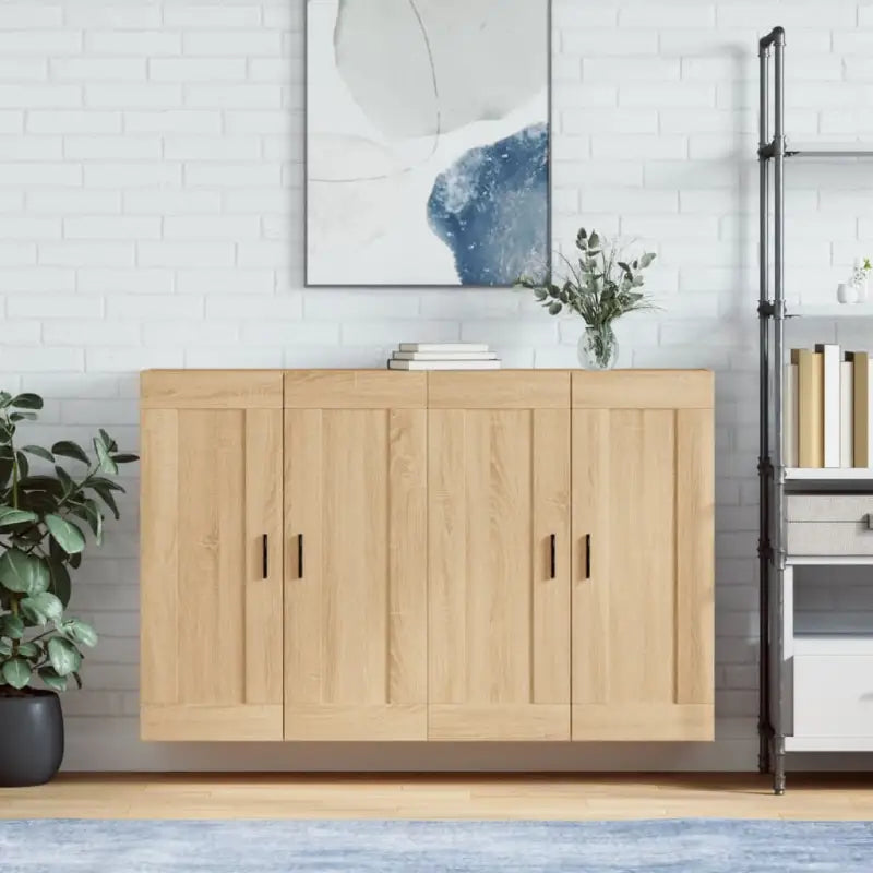 Dressoirs en buffetkasten van bewerkt hout met extra opbergruimte - Sonoma eiken / 2 / Groefzwart - Dressoirs &