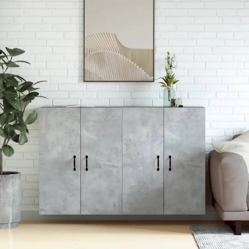 Dressoirs en buffetkasten van bewerkt hout met extra opbergruimte - Betongrijs / 2 / Metaal zwart - Dressoirs &