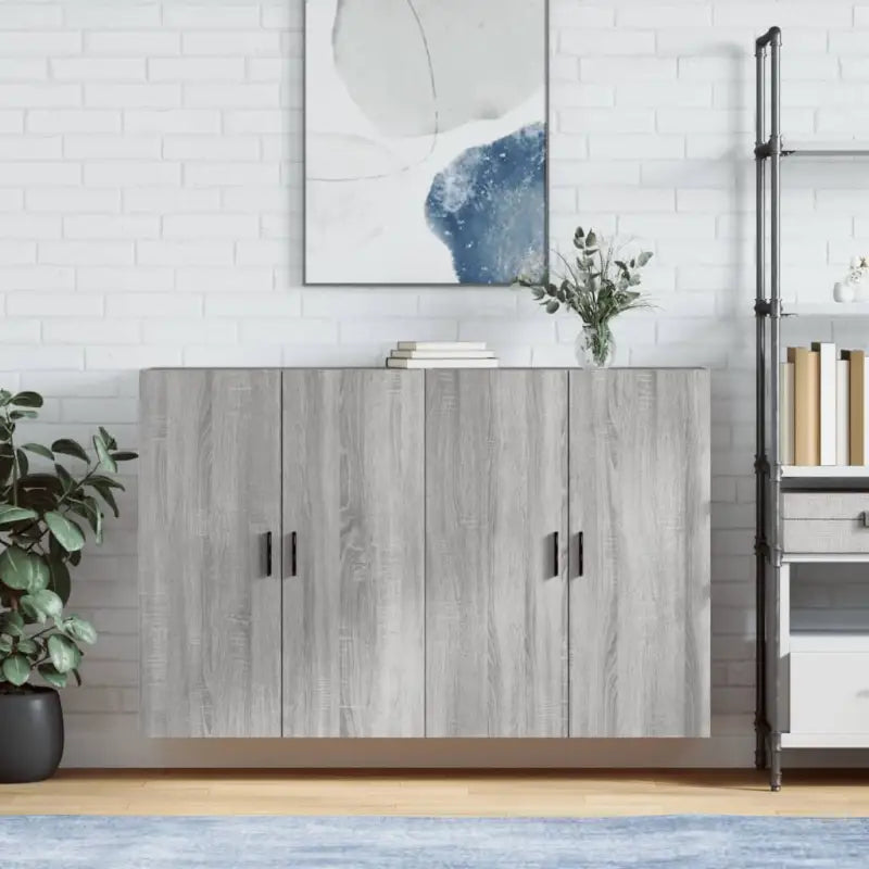 Dressoirs en buffetkasten van bewerkt hout met extra opbergruimte - Grijs sonoma / 2 / Groefzwart - Dressoirs &