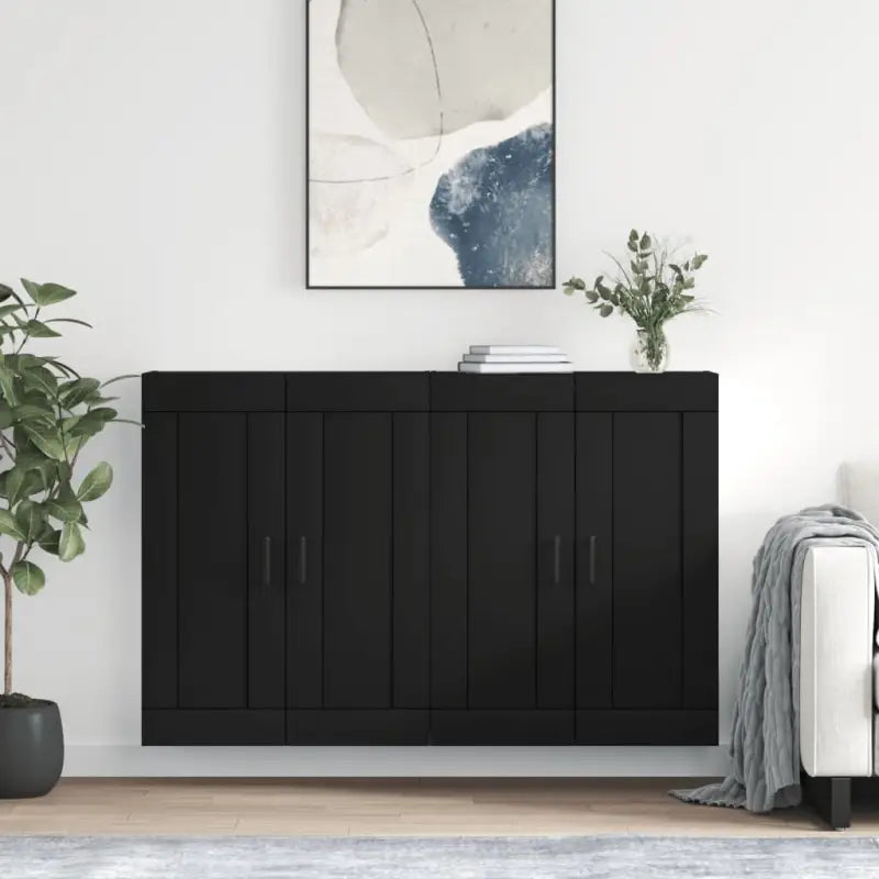 Dressoirs en buffetkasten van bewerkt hout met extra opbergruimte - Zwart / 2 / Rond zwart - Dressoirs & buffetkasten