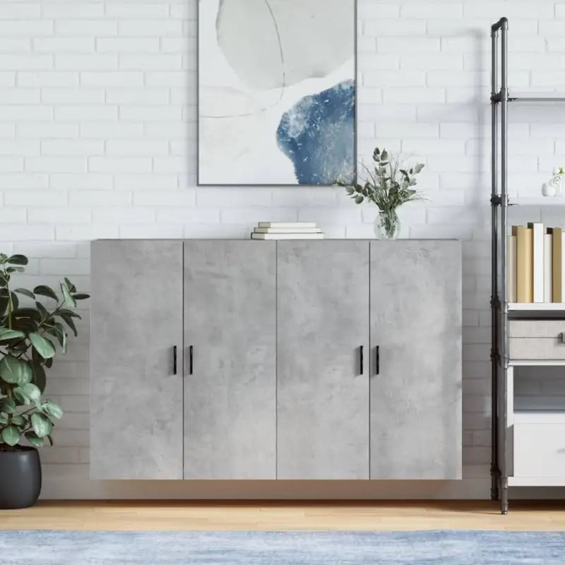 Dressoirs en buffetkasten van bewerkt hout met extra opbergruimte - Betongrijs / 2 / Groefzwart - Dressoirs &