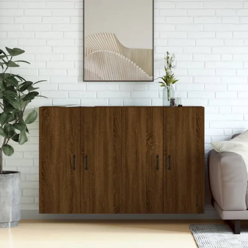 Dressoirs en buffetkasten van bewerkt hout met extra opbergruimte - bruin eikenkleur / 2 / Metaal zwart - Dressoirs &