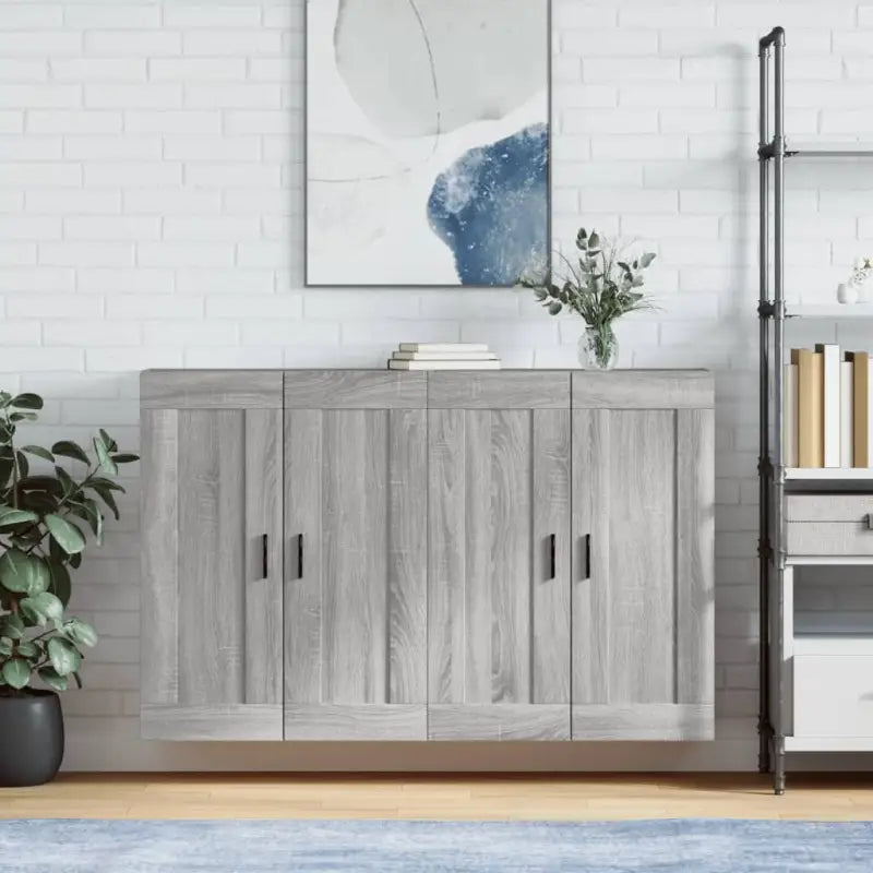 Dressoirs en buffetkasten van bewerkt hout met extra opbergruimte - Grijs sonoma / 2 / Groefzwart - Dressoirs &