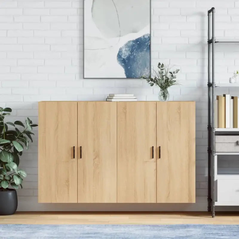 Dressoirs en buffetkasten van bewerkt hout met extra opbergruimte - Sonoma eiken / 2 / Groefzwart - Dressoirs &