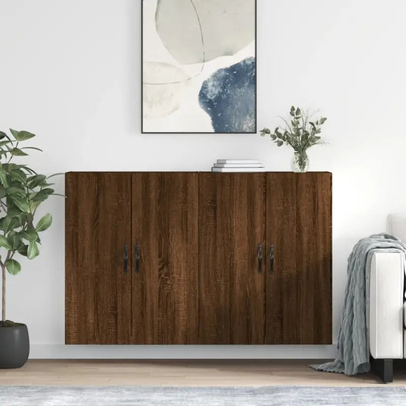 Dressoirs en buffetkasten van bewerkt hout met extra opbergruimte - bruin eikenkleur / 2 / Bladzwart - Dressoirs &
