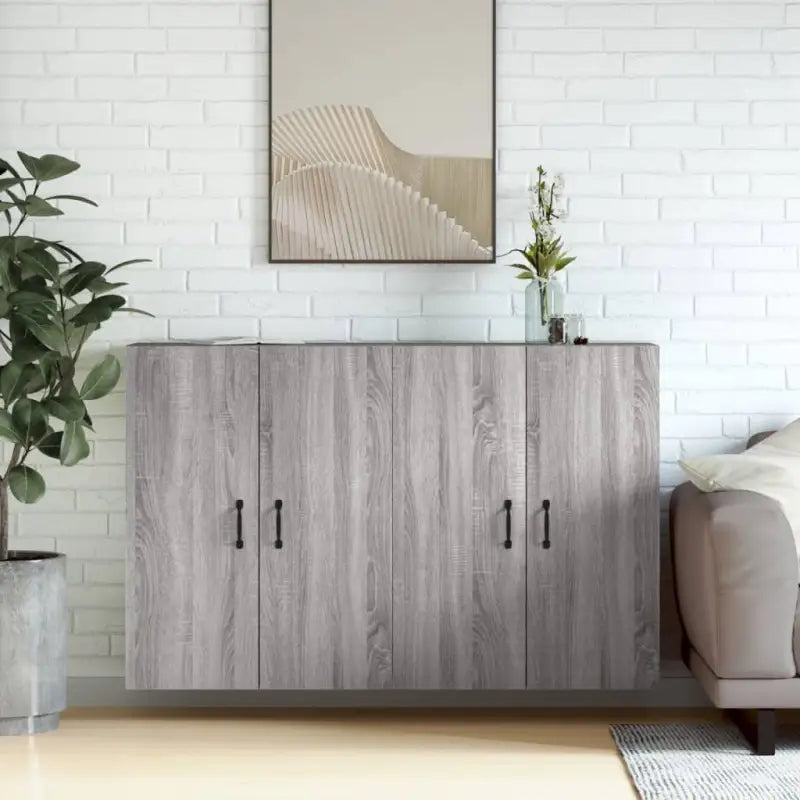 Dressoirs en buffetkasten van bewerkt hout met extra opbergruimte - Grijs sonoma / 2 / Metaal zwart - Dressoirs &