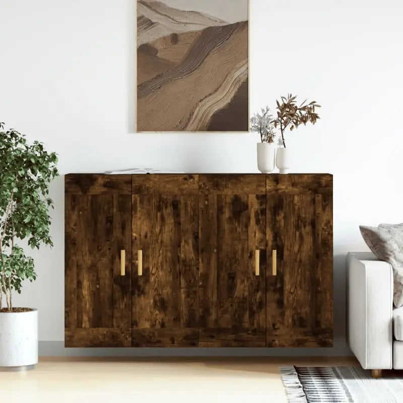 Dressoirs en buffetkasten van bewerkt hout met extra opbergruimte - Gerookt eiken / 2 / Hout - Dressoirs & buffetkasten