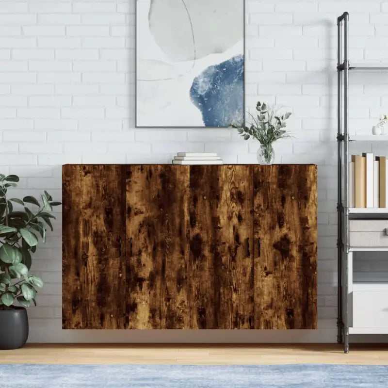 Dressoirs en buffetkasten van bewerkt hout met extra opbergruimte - Gerookt eiken / 2 / Groefzwart - Dressoirs &