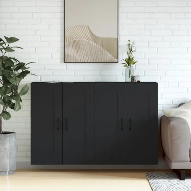 Dressoirs en buffetkasten van bewerkt hout met extra opbergruimte - Zwart / 2 / Metaal zwart - Dressoirs & buffetkasten