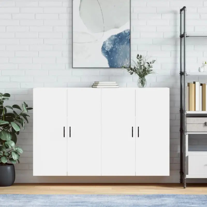 Dressoirs en buffetkasten van bewerkt hout met extra opbergruimte - Wit / 2 / Groefzwart - Dressoirs & buffetkasten