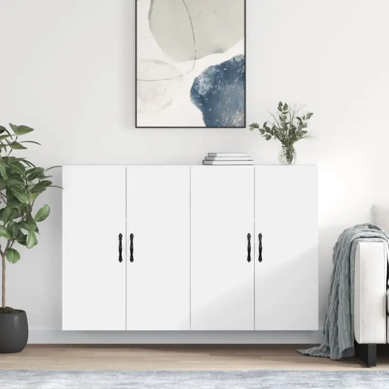 Dressoirs en buffetkasten van bewerkt hout met extra opbergruimte - Wit / 2 / Bladzwart - Dressoirs & buffetkasten