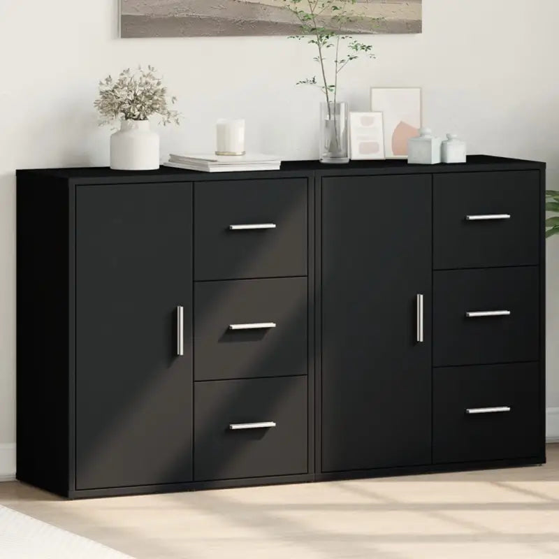 Dressoirs en buffetkasten van bewerkt hout met trendy design - Zwart / 1 - Dressoirs & buffetkasten