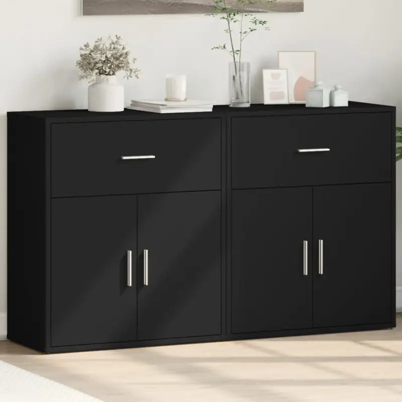 Dressoirs en buffetkasten van bewerkt hout met trendy en duurzame stijl - Zwart / 1 - Dressoirs & buffetkasten