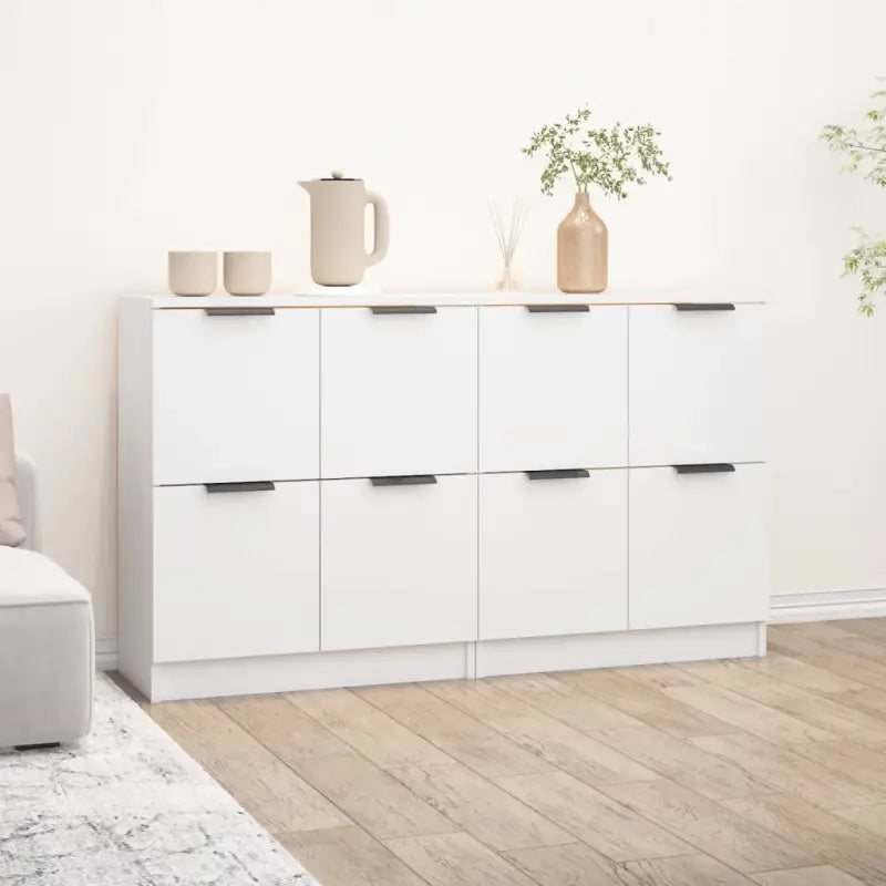 Dressoirs met bewerkt hout en gemakkelijke schoonmaakbaarheid - Wit / 2 - Dressoirs & buffetkasten
